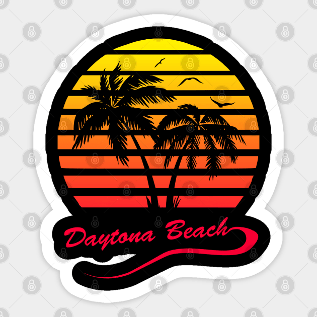 Daytona Beach 80s Sunset Sticker by Nerd_art